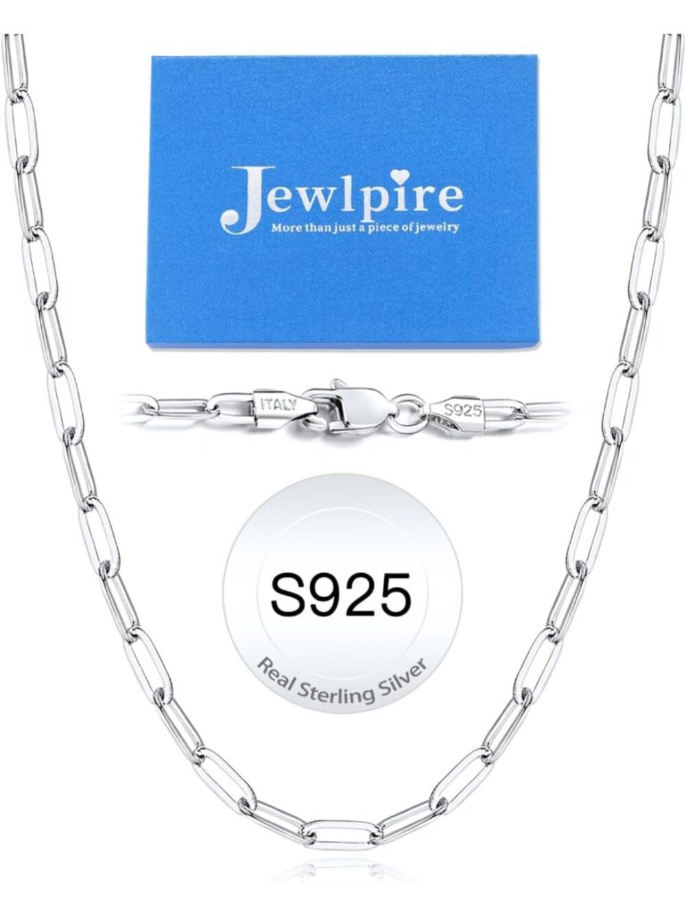 Shiny 14K Gold Plated Paperclip Chain Necklace for Women - 16-26 Inch Adjustable